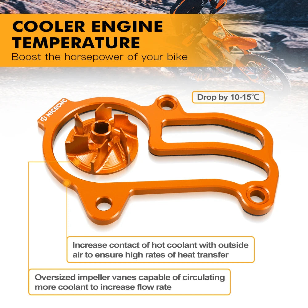 For KTM EXC 300 EXC 250 For Husqvarna TE 300 TE 250 2020-2023 For GasGas EC 300 2021-2023 Oversized Water Pump Impeller Cooler