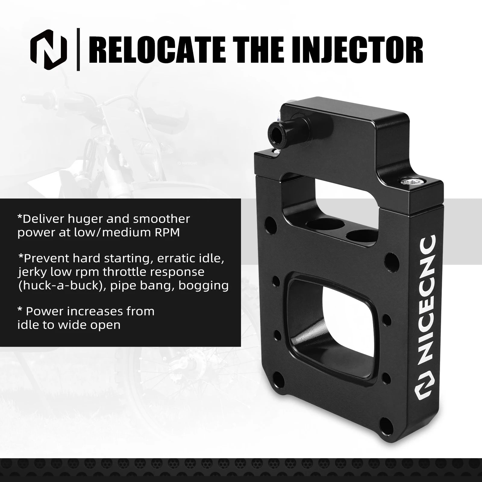 NICECNC TPI Injector Relocation Block For Husqvarna TE 300i TE250i 2018-2023 TX300i 2020-2022 TE150i 2020-2023 For KTM GasGas